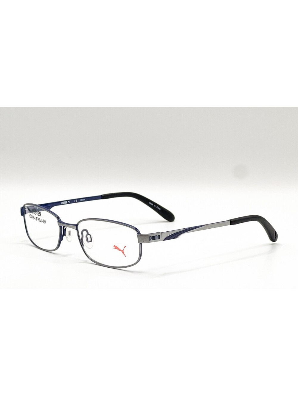 Puma PU15409 GU Gunmetal Rectangle Authentic Eyeglass Frames 49-17